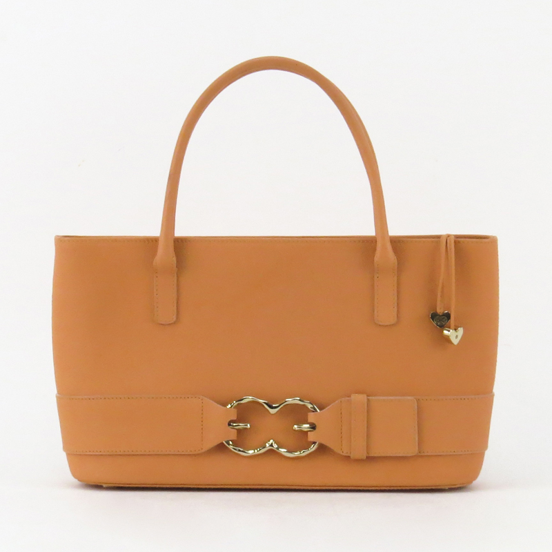 Escada Peach/Salmon Leather Top Handle Handbag