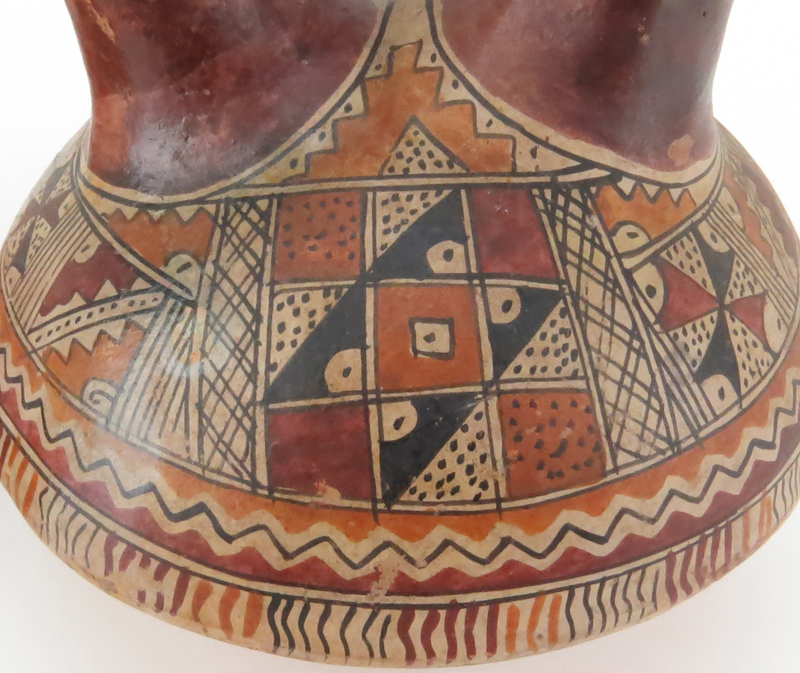 Two (2) Pre Columbian or Later Polychrome Pottery Vessels