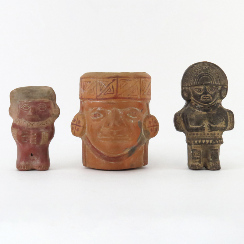 Three (3) Pre Columbian or Later Inca Pottery Figures