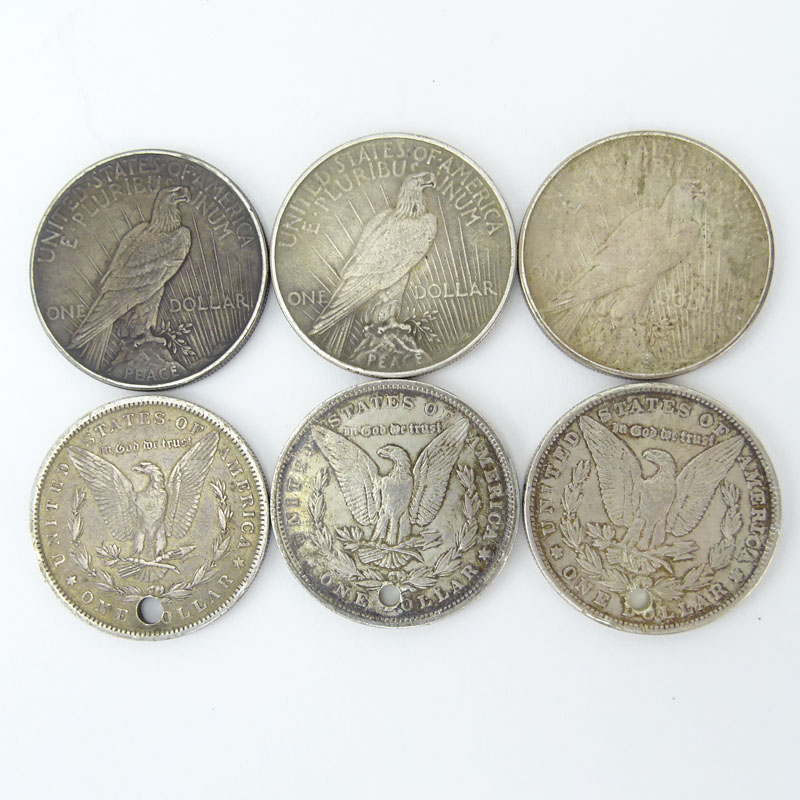 Lot of Six (6) 1879-1935 U.S. Silver Dollars.