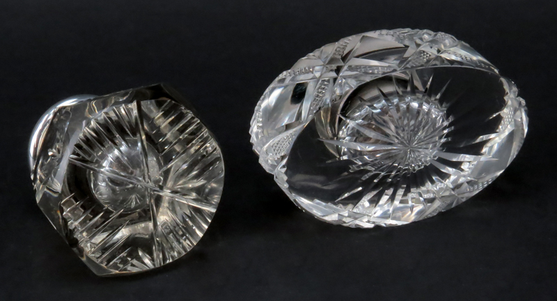 Grouping of Two (2) Victorian Style Cut Crystal Inkwells
