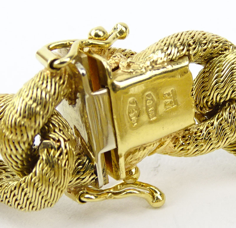 Vintage Italian 18 Karat Yellow Gold Flexible Link Bracelet