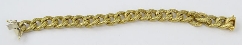 Vintage Italian 18 Karat Yellow Gold Flexible Link Bracelet