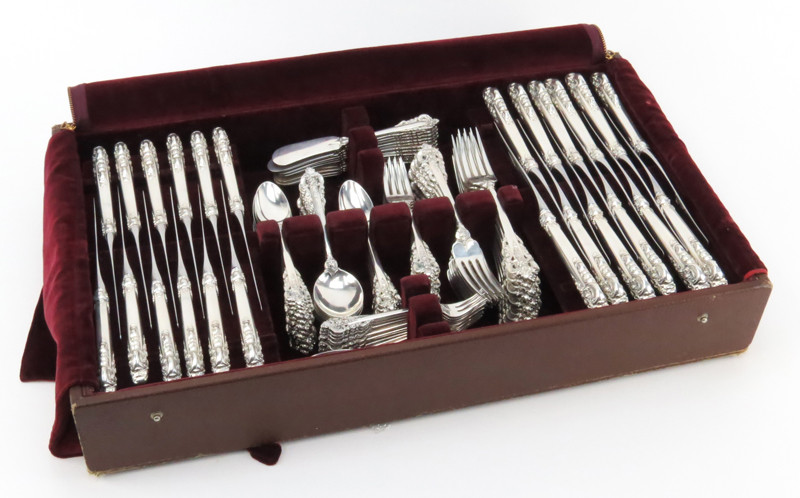 Hundred Twenty Two (122) Piece Wallace "Grand Baroque" Sterling Silver Flatware