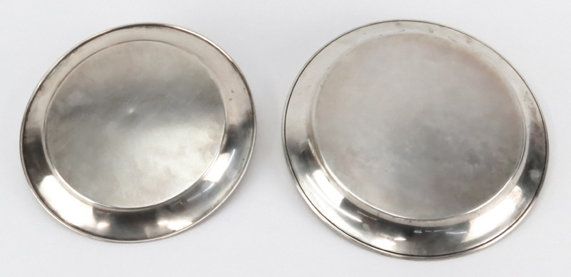 Two (2) Manchester Silver Co. Sterling Silver Round Chargers/Trays