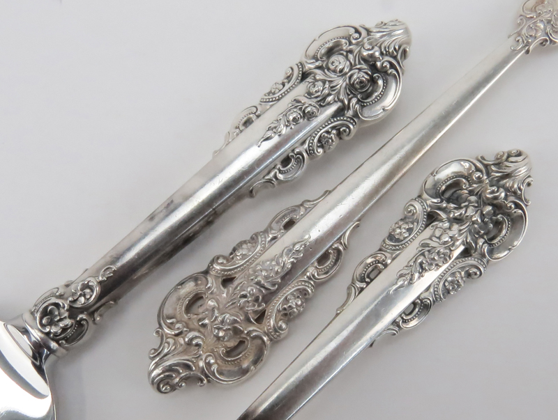 Grouping of Three (3) Wallace Grand Baroque Sterling Silver Tableware