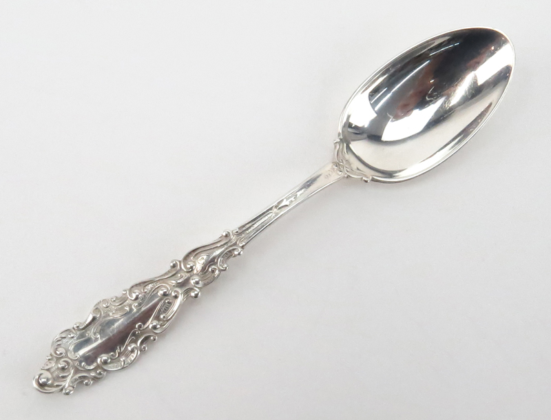 Twelve (12) Wallace Grand Baroque Sterling Silver Youth Five O'clock Spoons