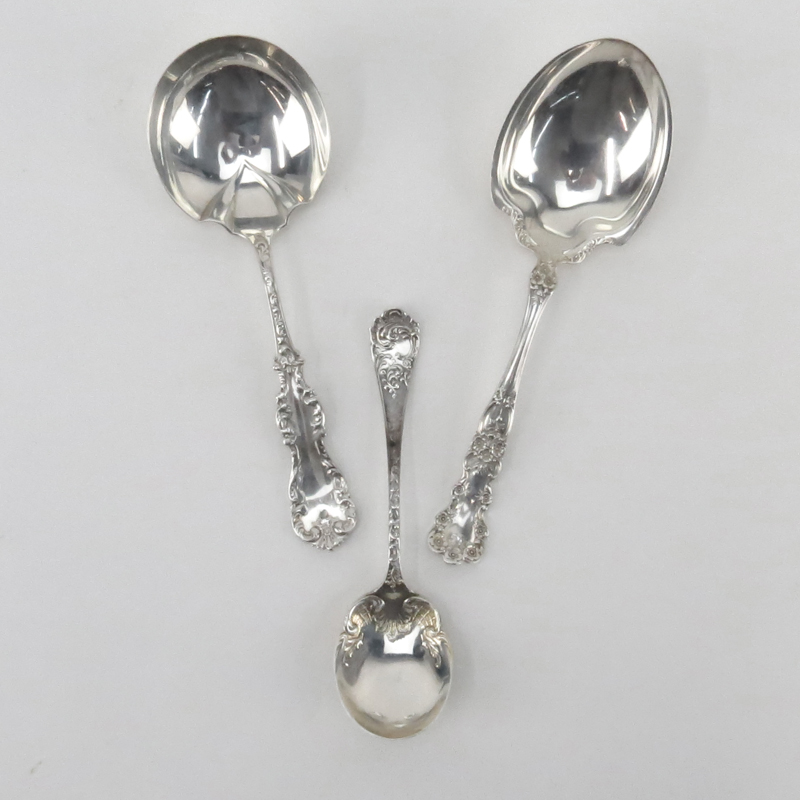 Grouping of Three (3) Sterling Silver Serving Spoons