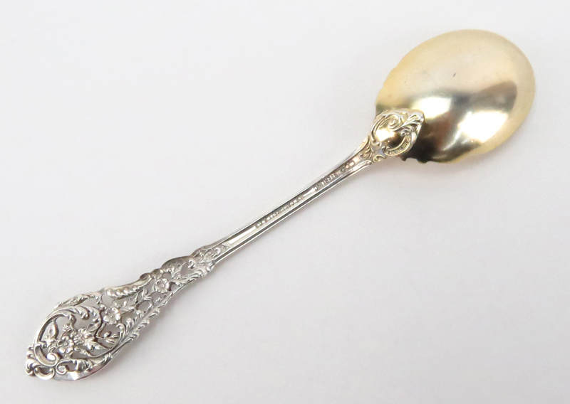 Twelve (12) Dominick and Haff "Trianon" Sterling Silver Gold Wash Teaspoons