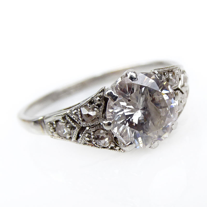 1.50 Carat Round Brilliant Cut and Platinum Engagement Ring.
