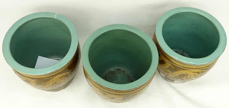 Three Large Chinese Pottery Jardinières