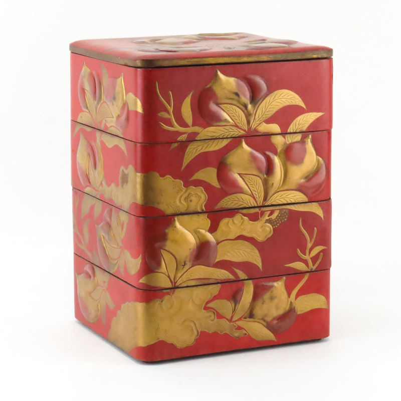 Vintage Japanese Lacquer Stacking Box