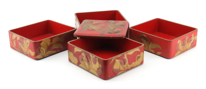 Vintage Japanese Lacquer Stacking Box