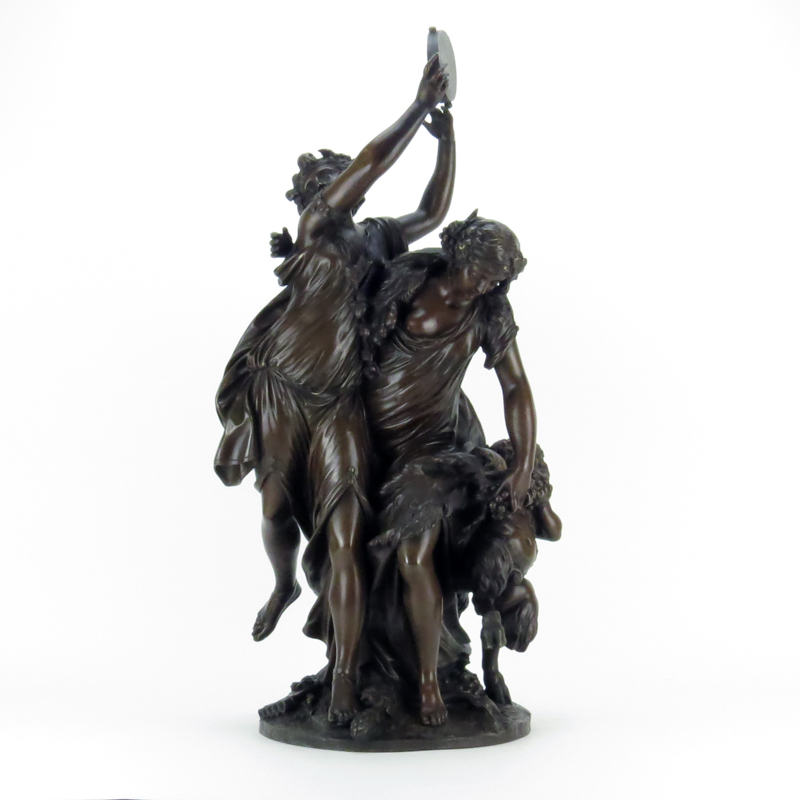After: Claude Michel Clodion, French (1738-1814) "Bacchanalia" Bronze Sculpture