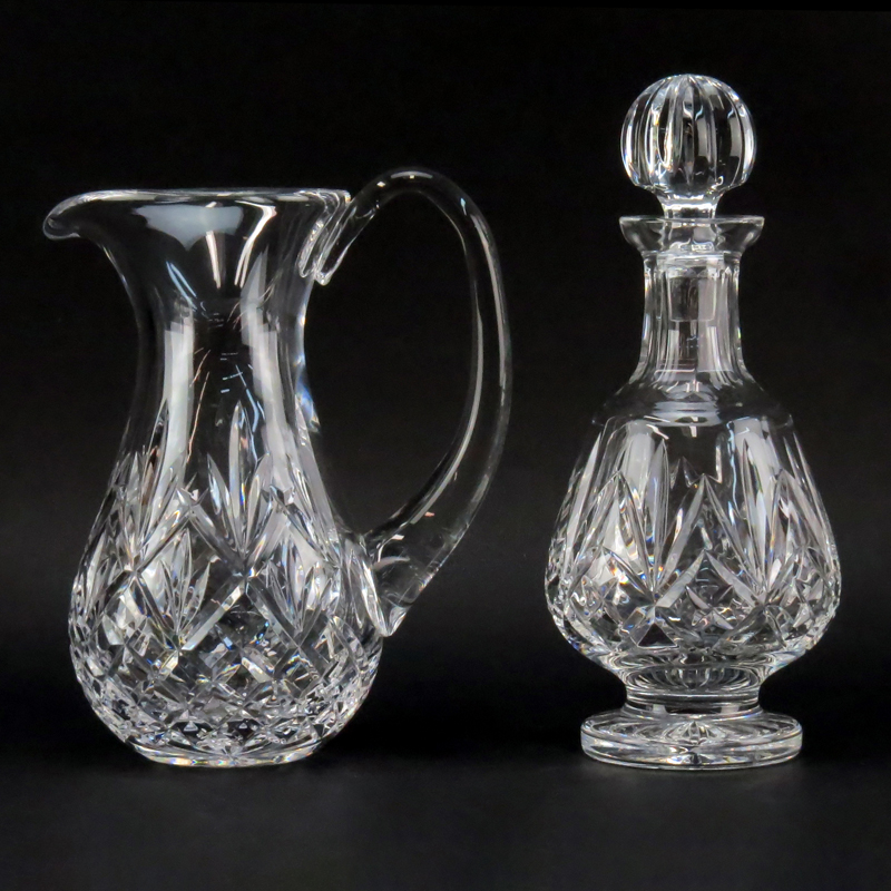 Waterford "Lismore" Crystal Pitcher And Decanter