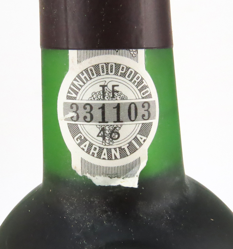 Four (4) Taylor Fladgate Port Wine Bottles on Wooden Case