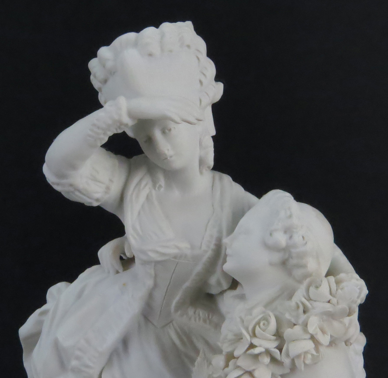 Grouping of Two (2) Bisque Porcelain Figural Groups