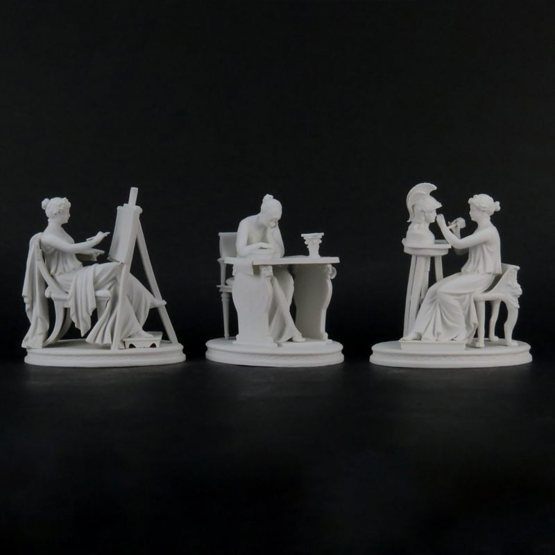 Grouping of Three (3) Classical Bisque Porcelain Figurines