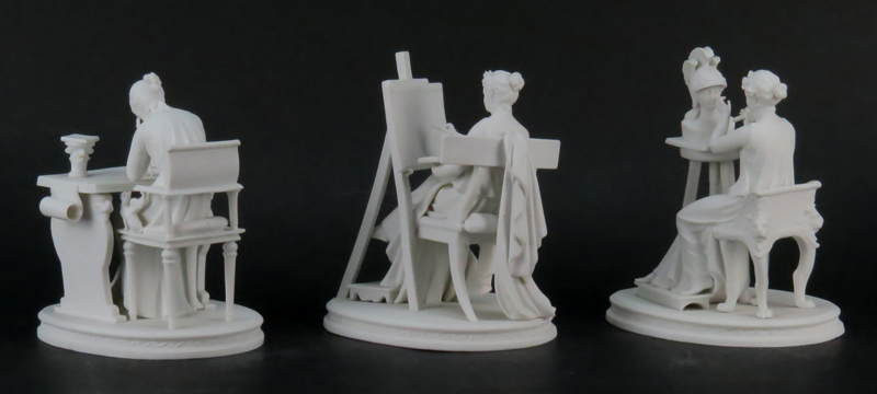 Grouping of Three (3) Classical Bisque Porcelain Figurines