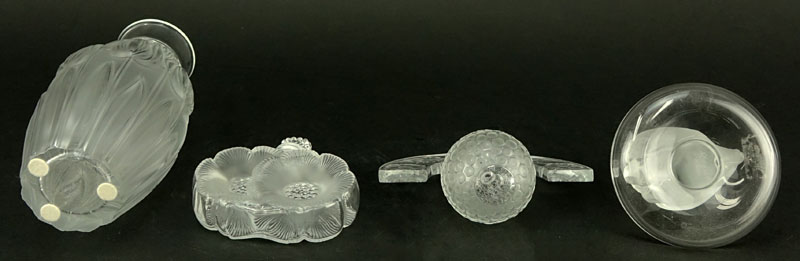 Grouping of Four (4) Lalique Crystal Tableware