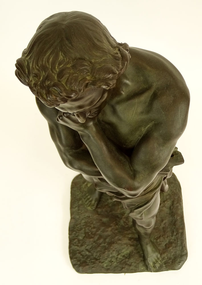 Jean-Jacques Feuchère, French (1807–1852) Bronze sculpture "Spartacus" Signed