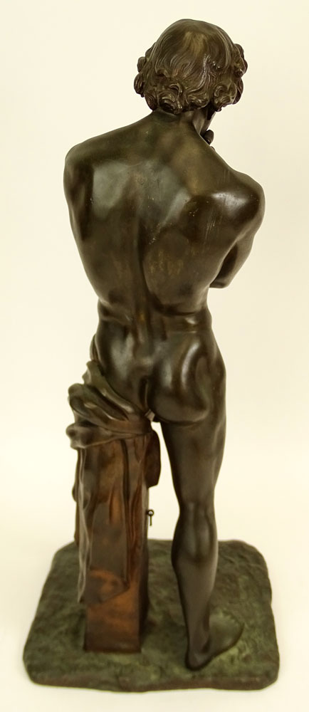 Jean-Jacques Feuchère, French (1807–1852) Bronze sculpture "Spartacus" Signed