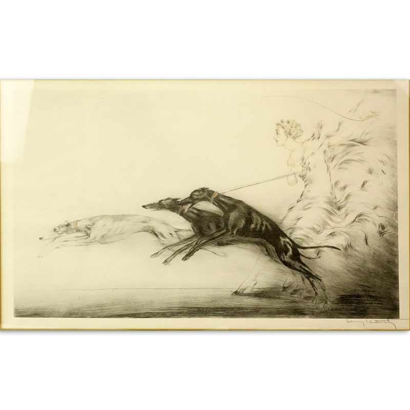 Louis Icart, French (1888-1950) Etching "Speed" Pencil signed lower right, blindstamp lower right