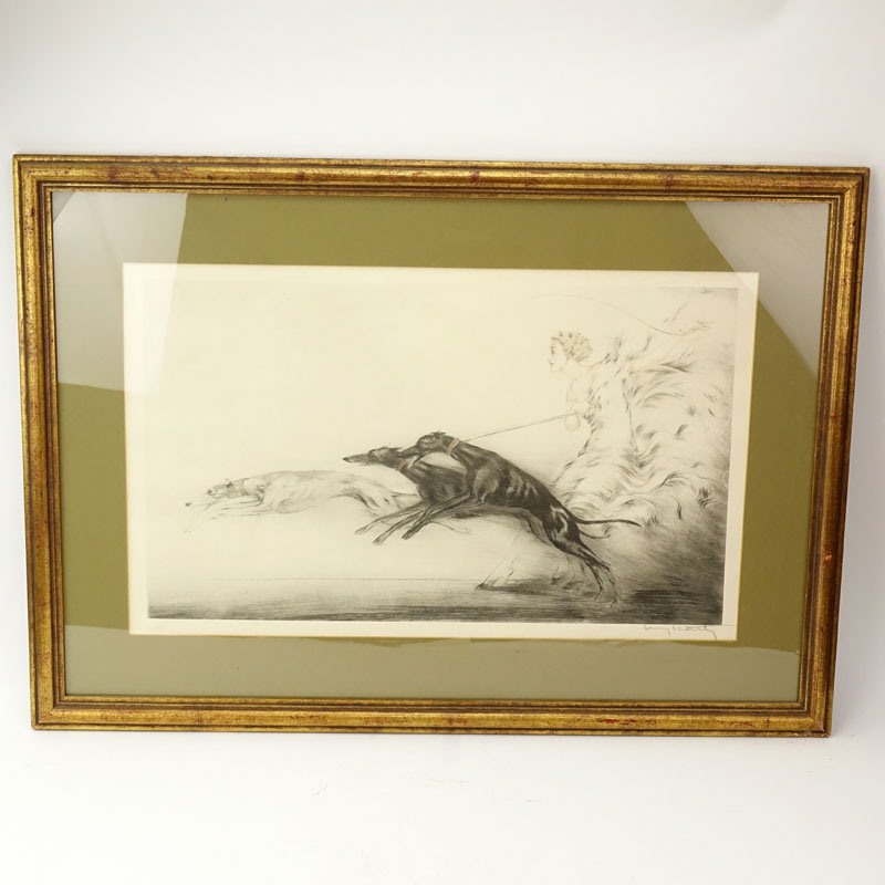 Louis Icart, French (1888-1950) Etching "Speed" Pencil signed lower right, blindstamp lower right