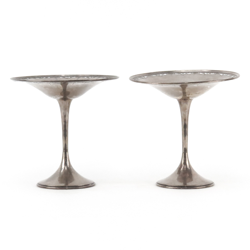 Pair of Sterling Silver Reticulated Footed Compotes
