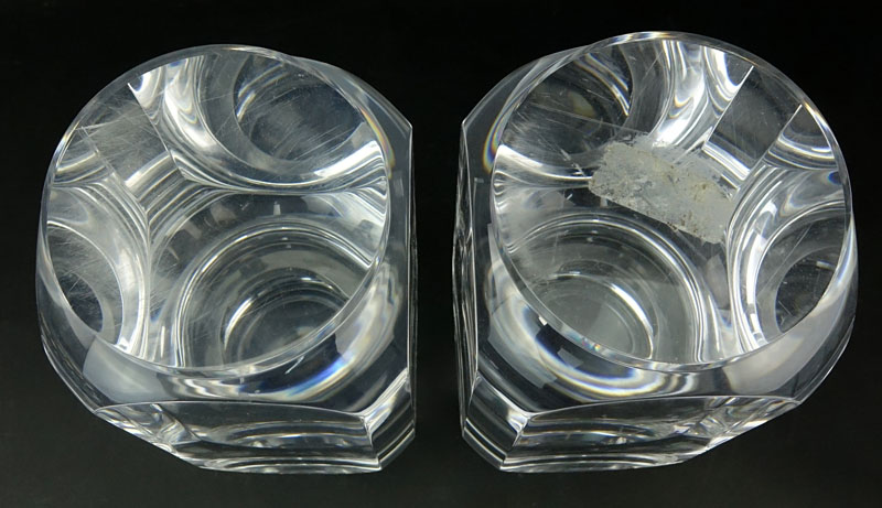 Pair Of Solid Lucite Decanter Style Sculptures