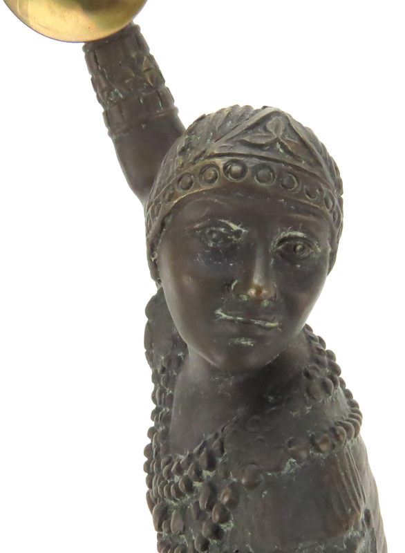 After: Dimitri Chiparus, Romanian/French (1886-1947) Art Deco Bronze Russian Dancer on Marble Base