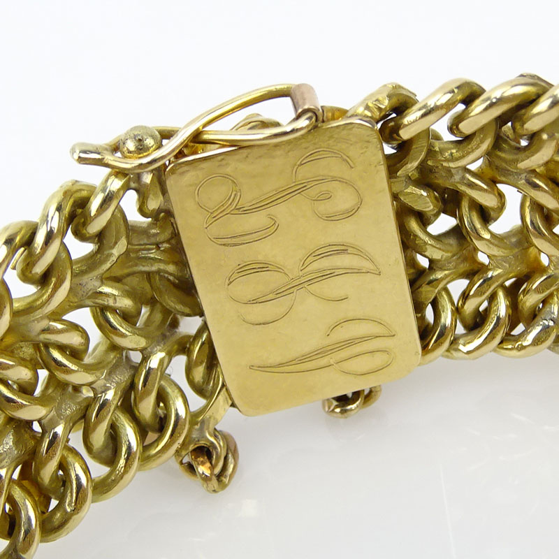 Vintage Heavy 18 Karat Yellow Gold Flexible Link Bracelet