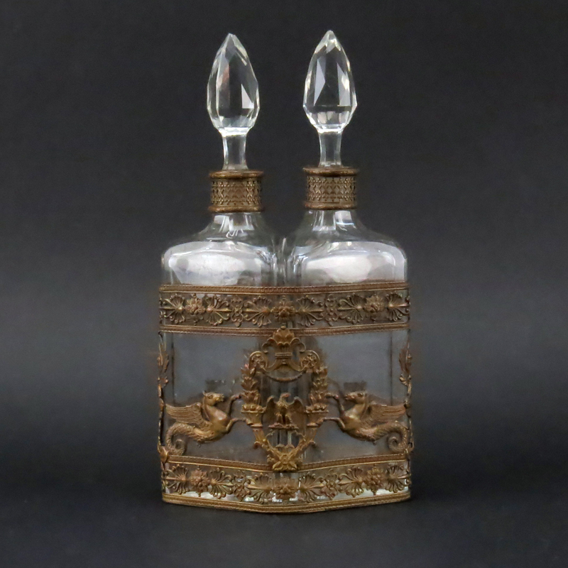Antique French Empire Style Liquor Tantalus