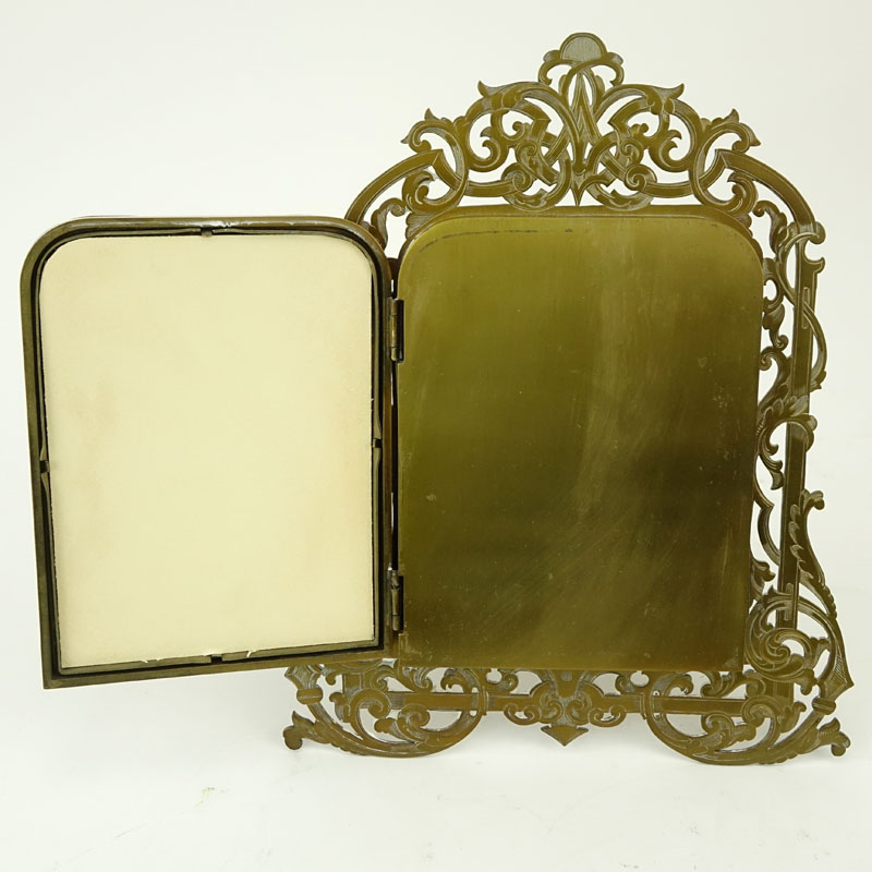 Rococo Style Bronze Triptych Frame With Inset Jasperware Plaques