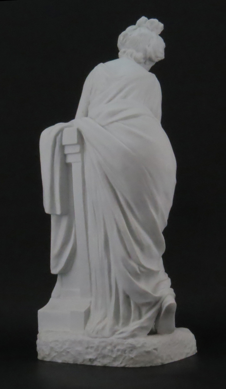19/20th Century French Bisque Sculpture "Femme à La Fontaine". Signed Lecourney