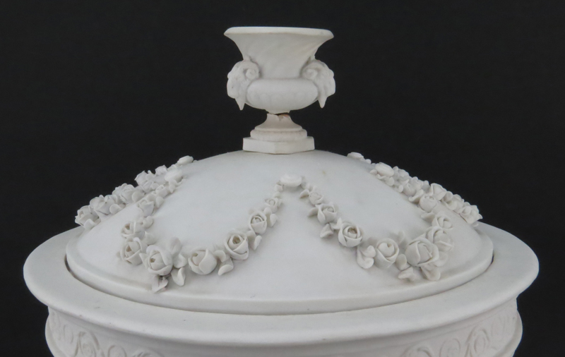 19/20th Century Sevres Style Bisque Porcelain Cherub Figural Centerpiece