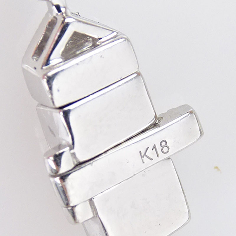10.0 Carat Baguette and Round Brilliant Cut Diamond and 18 Karat White Gold Pendant Necklace.