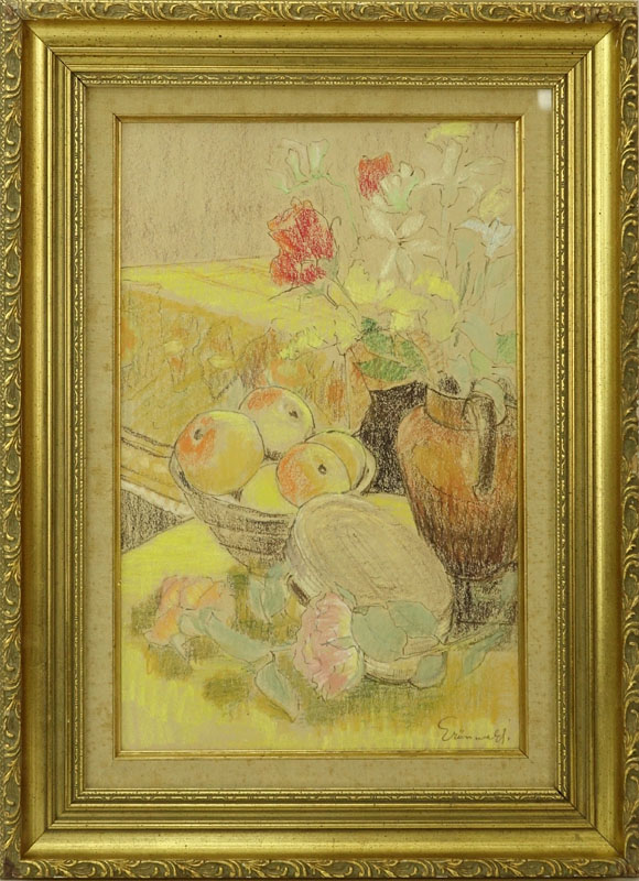Isaac Grünewald, Swedish  (1889-1946) Pastel on Artist Board, Still Life