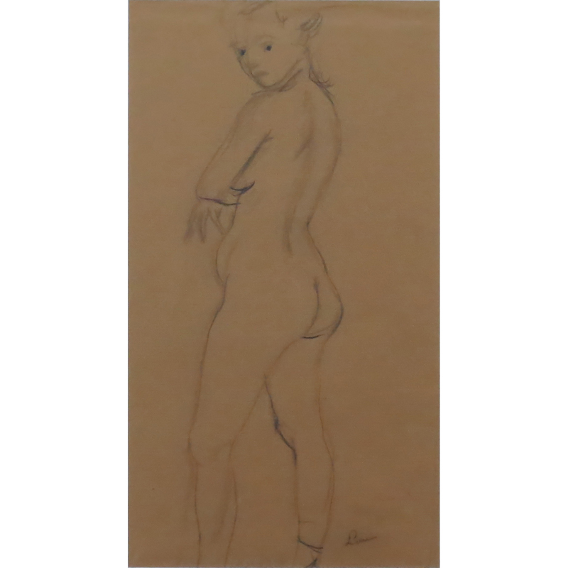 Maximilien Luce, French (1858 - 1941) Pencil on paper "Female Nude" Signed lower right
