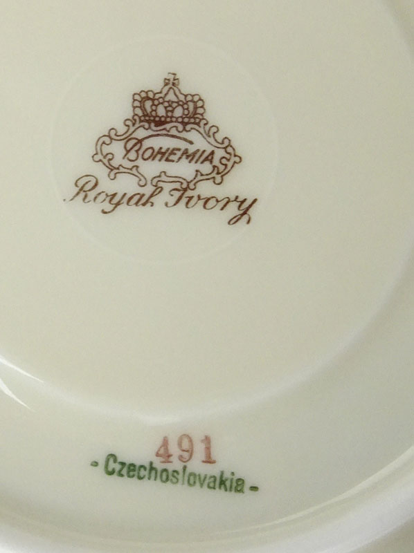 Seventy Eight (78) Pieces Assembled Vintage Czechoslovakian Porcelain Tablewares