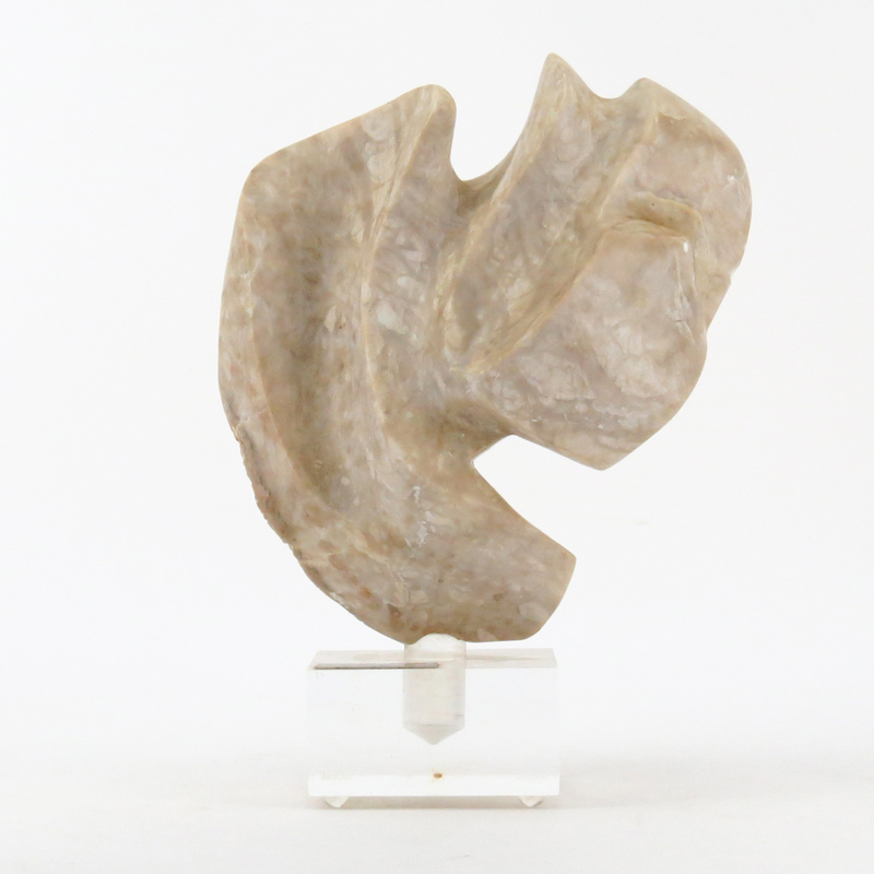 Modern Abstract Marble Sculpture on Lucite Base