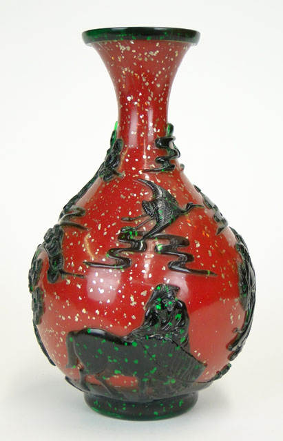 Mid to Late 20th Century Chinese Peking Glass Vase