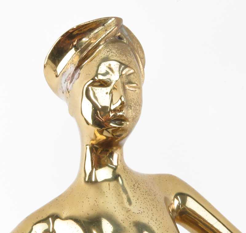 Retro Gilt Bronze Modern Sculpture "Nude Dancer"