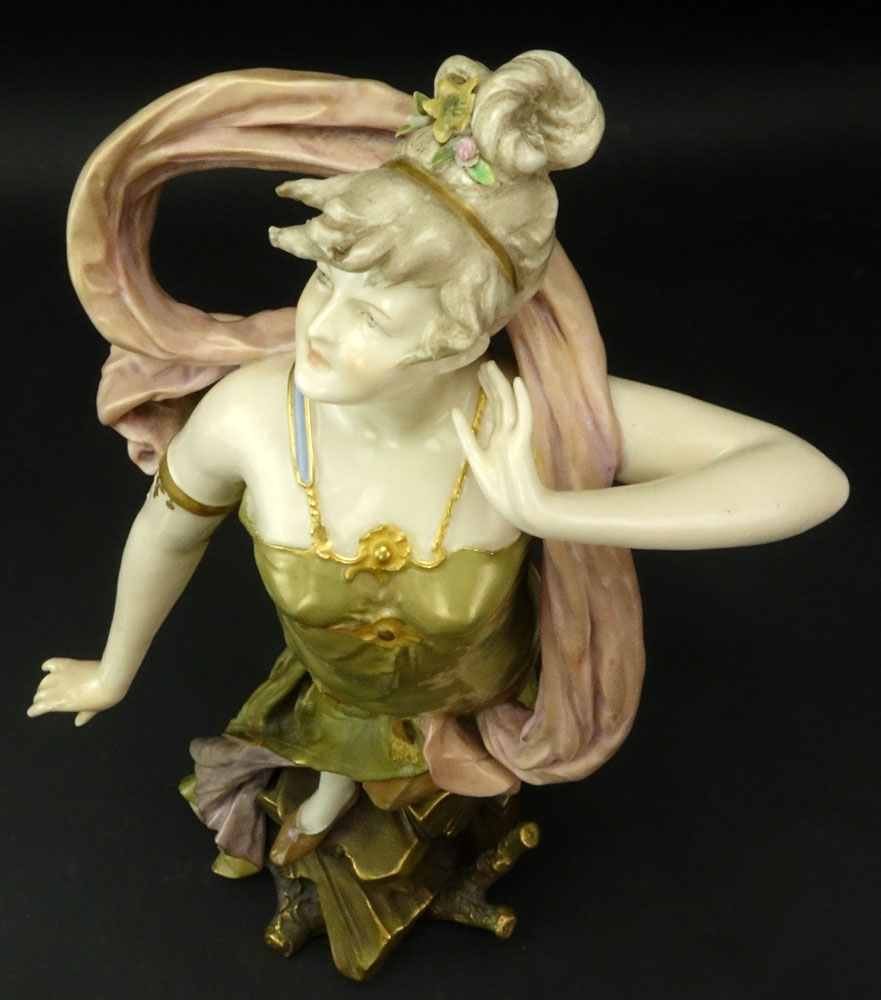 Art Nouveau Porcelain Figurine of a Young Beauty