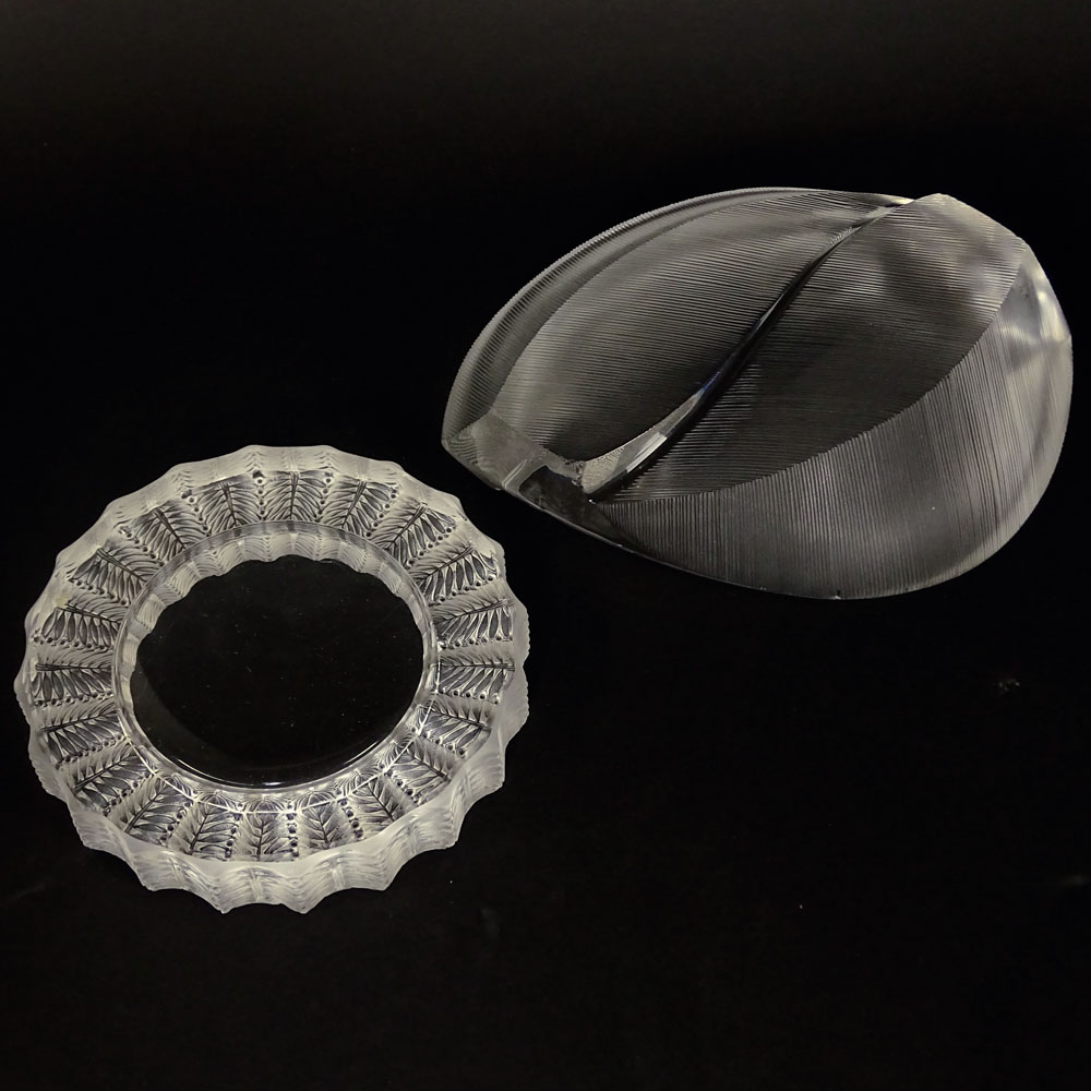 Two Lalique Crystal Ashtrays
