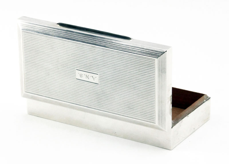 English Sterling Silver Box with Chased Top