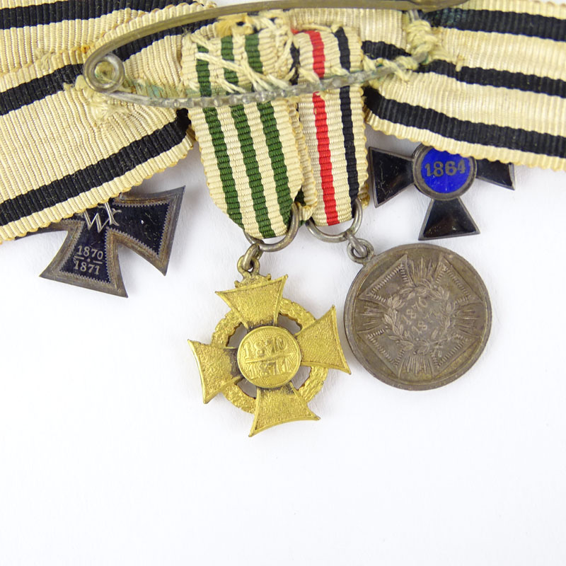 Collection of Saxon 1870-1871 Medals of Distinction on Grosgrain Ribbons