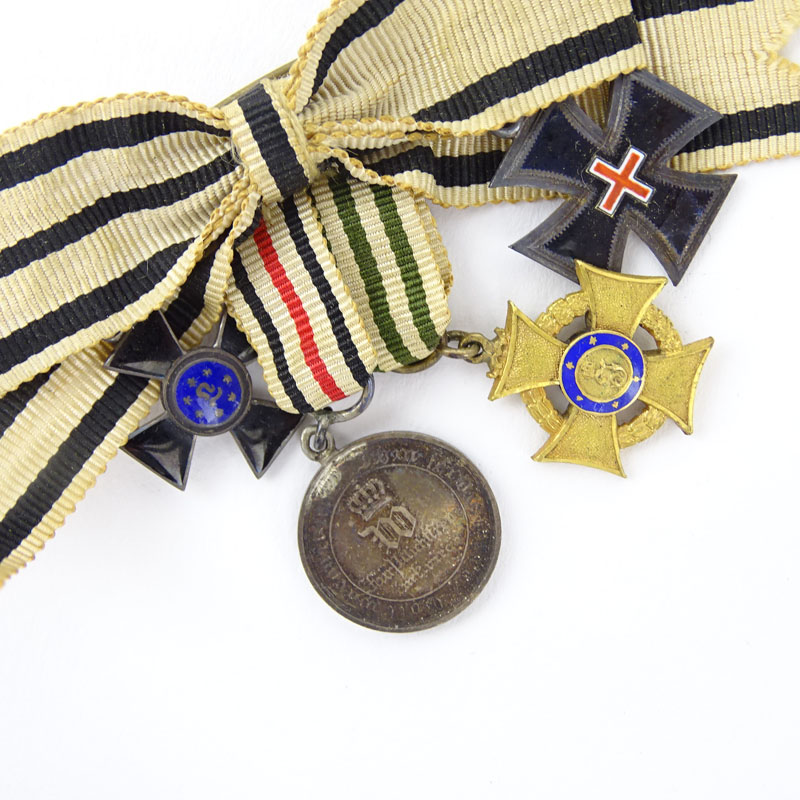 Collection of Saxon 1870-1871 Medals of Distinction on Grosgrain Ribbons