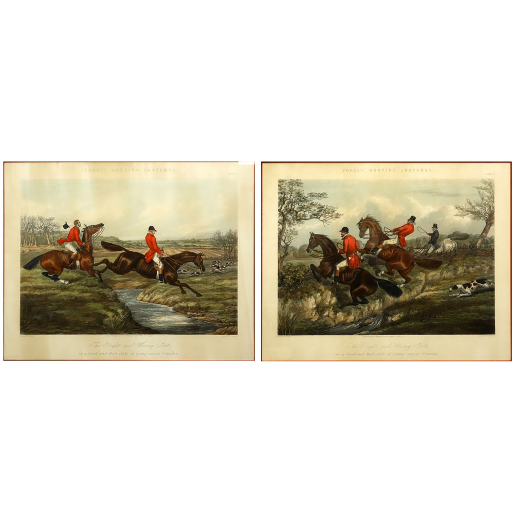 Pair Hand Colored Engravings "The Right And Wrong Sort"
