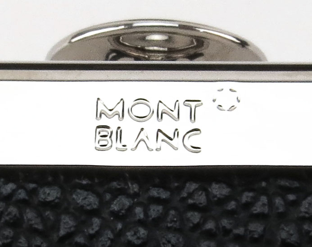 Mont Blanc Black Leather and Silver Tone Ink Blotter